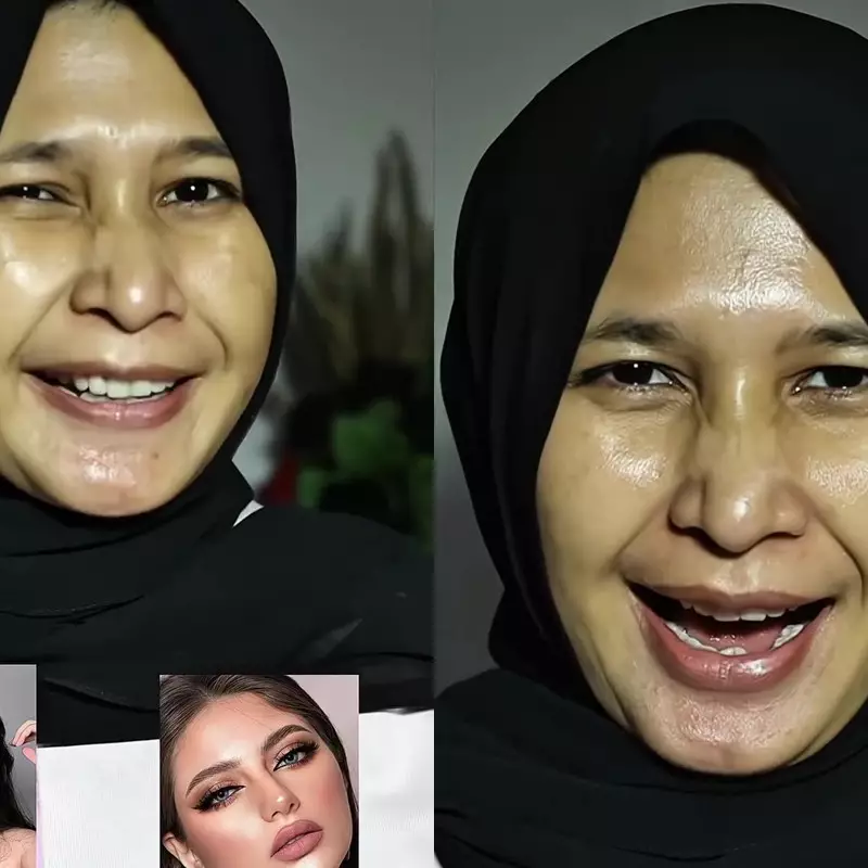 Padukan gaya Arabian look dan Douyin makeup, transformasi cewek dandan ini auto bikin lupa wajah asli