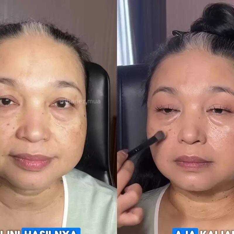 Flek hitam ter-cover dengan complexion tipis, transformasi ibu-ibu dirias soft ini auto tampil natural