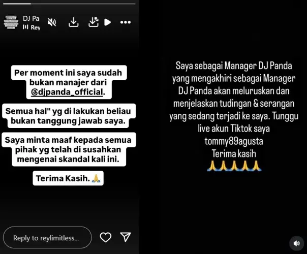 imbas buruk yang diterima DJ Panda © Instagram