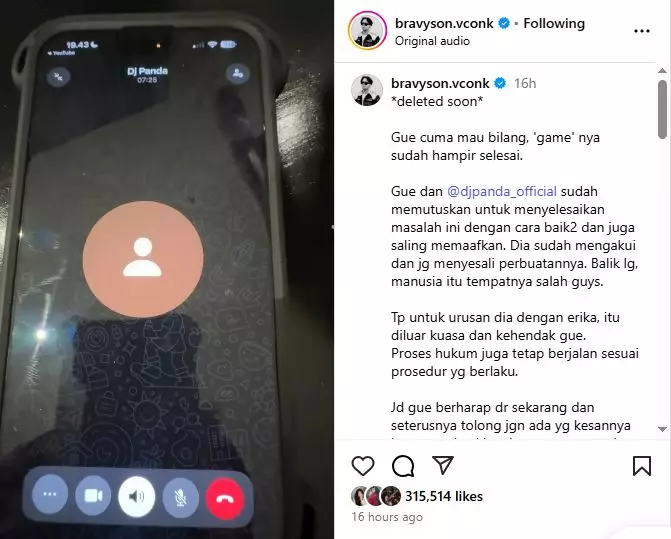 DJ Panda minta maaf kepada DJ Bravy © 2025 brilio.net DJ Panda minta maaf kepada DJ Bravy © 2025 brilio.net