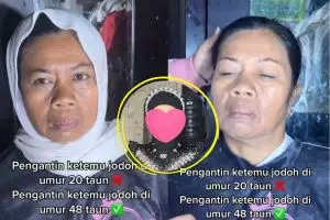 Menikah di usia 48, transformasi wanita dimakeup MUA jadi pengantin hijab ini auto muda bak umur 20an