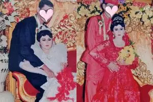 Momen pasangan tunjukkan foto pernikahan di tahun 2011, riasan pengantin pria-nya malah bikin salfok