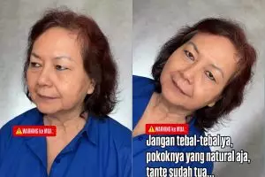 Makeup anti-tua! Tante-tante langsung fresh dan elegan bak pengantin usai dirias MUA 
