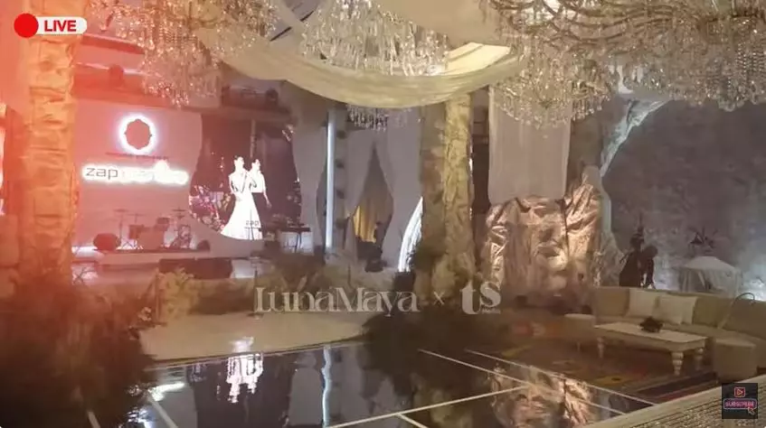 Potret dekorasi resepsi Luna Maya di Jakarta © 2025 YouTube