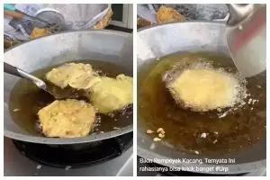 Nyesel baru tahu, ini trik bikin rempeyek tipis sempurna, hasil rata semua nggak ada yang menggumpal