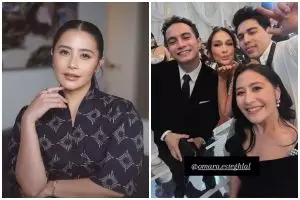 7 Potret Prilly Latuconsina hadiri resepsi Maxime Bouttier, pamer momen anti-canggung dengan Luna Maya
