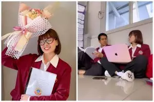 9 Potret Chika Jessica kerjakan skripsi, perjuangannya raih gelar sarjana di usia 37 tahun bikin haru