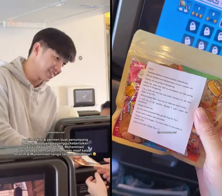 Ustaz Dennis Lim bagikan coklat dan pesan di pesawat © 2025 TikTok