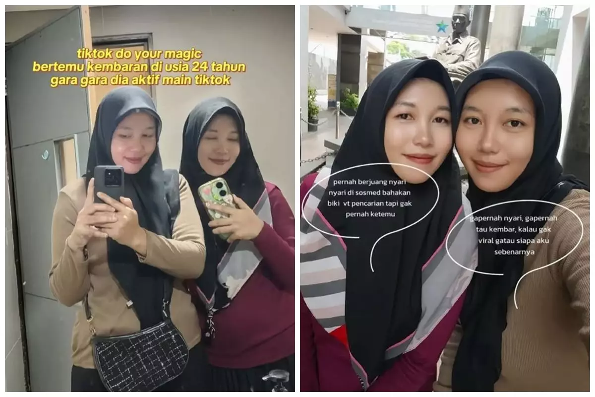 Kisah saudara kembar terpisah sejak bayi, ketemu nggak sengaja di usia 24 tahun gara-gara TikTok