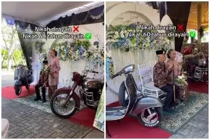 Rayakan anniversary pernikahan ke-60, pasangan lansia ini gelar pesta mewah bak resepsi nikahan