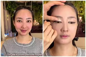 MUA 'sulap' cewek mata bulat dirias douyin ini endingnya malah mirip Barbie, eye looknya bikin takjub