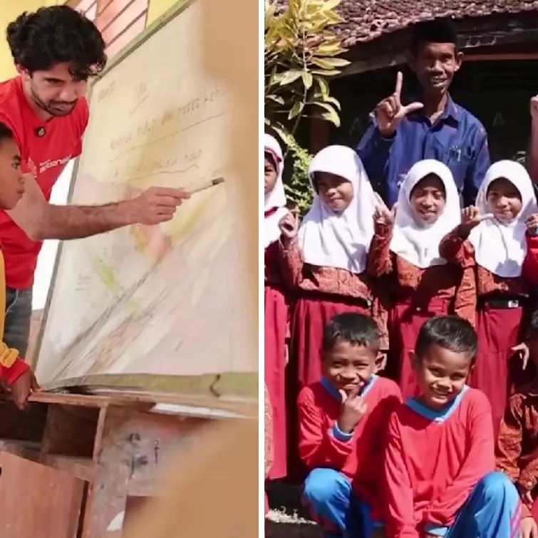 Tak cuma asal ngritik tapi juga beraksi, 9 potret Reza Rahadian ngajar siswa di daerah terpencil NTB