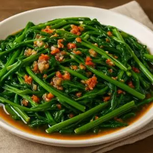Cara lengkap membuat cah kangkung terasi sempurna yang hijau, renyah, dan nggak menghitam