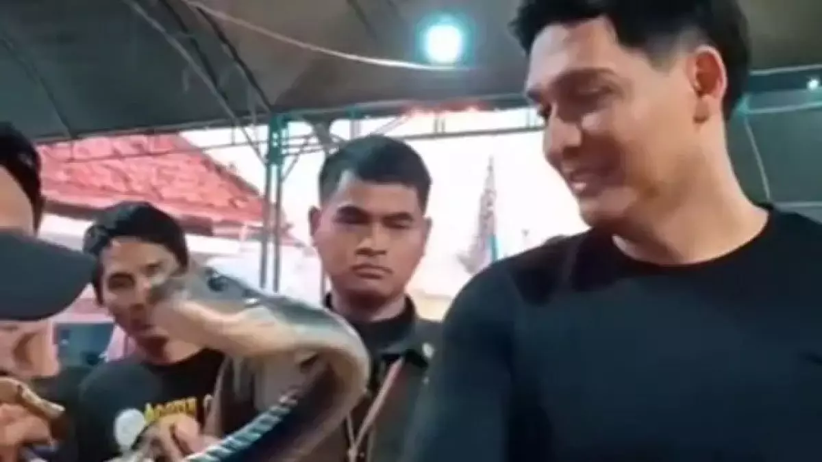 Potret aksi Lucky Hakim lepas ribuan ular untuk basmi hama tikus di Indramayu, tuai kontroversi