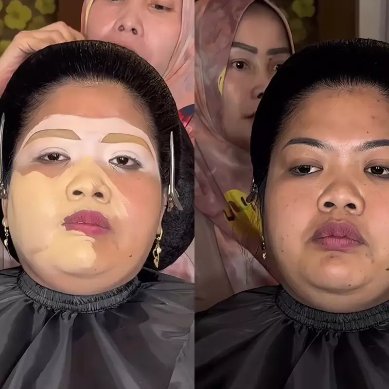 Pangling 180 derajat! MUA ini 'sulap' pengantin wajah bulat dirias classic makeup jadi tampak tirus