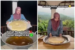 9 Momen apes Tasyi Athasyia saat bikin donat raksasa, 2 jam ngulen endingnya malah bikin kesal