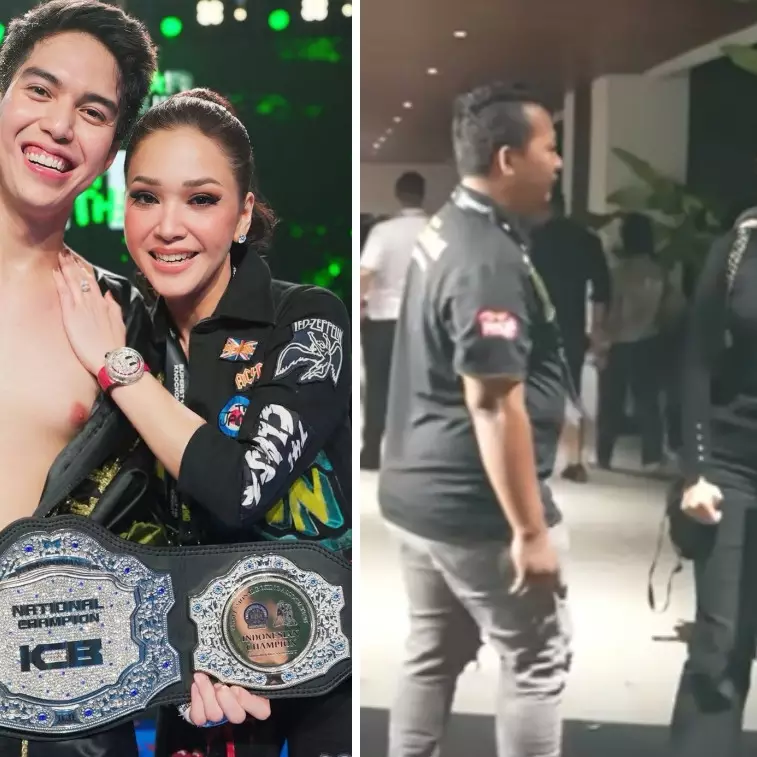 Saling dukung El Rumi tanding tinju, ini 7 potret Mulan Jameela keciduk salaman dengan Maia Estianty