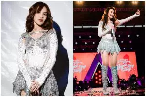 Gelar konser dangdut, Ayu Ting-Ting bagi merchandise photocard, potretnya serasa jadi idol K-pop