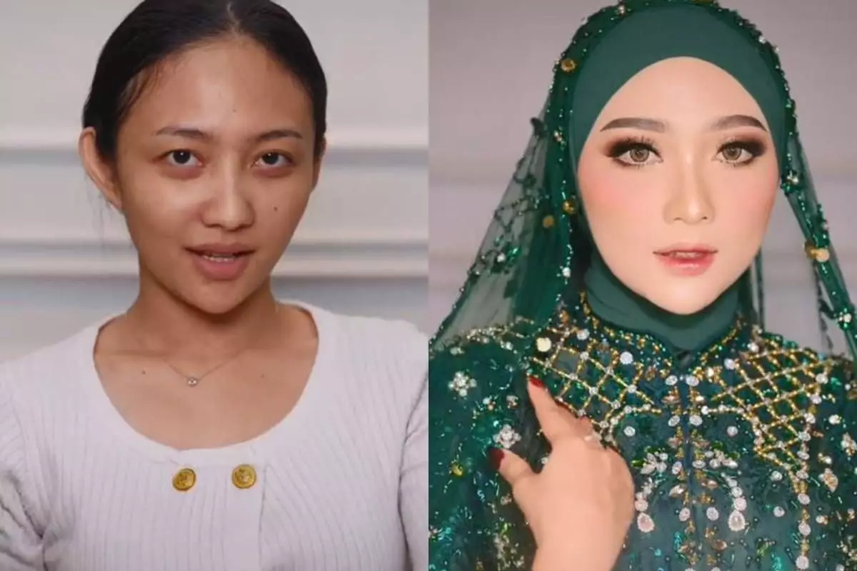 Jadi cantik modal ratusan ribu, pengantin dirias soft flawless ini hasilnya bak pakai jasa MUA jutaan