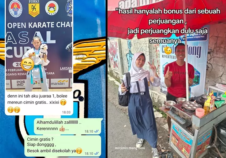 Pedagang gratiskan dagangan untuk siswa berprestasi © 2025 TikTok