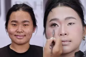 Sulap mata kecil jadi lebar, transformasi cewek dirias Douyin makeup ini bikin MUA-nya banjir pujian
