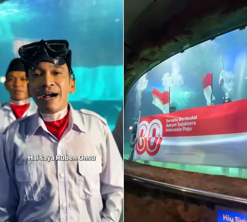 ruben onsu kibarkan merah putih di kolam hiu © 2025 berbagai sumber ruben onsu kibarkan merah putih di kolam hiu © 2025 berbagai sumber