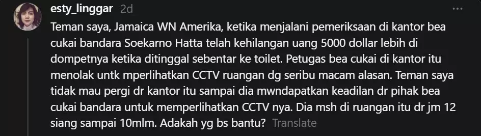 Viral bule Amerika ngaku uangnya hilang © Threads Viral bule Amerika ngaku uangnya hilang © Threads