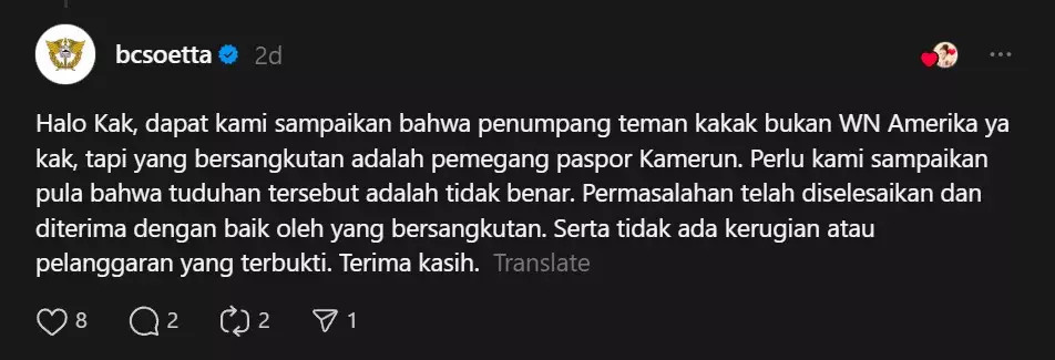 Viral bule Amerika ngaku uangnya hilang © Threads Viral bule Amerika ngaku uangnya hilang © Threads