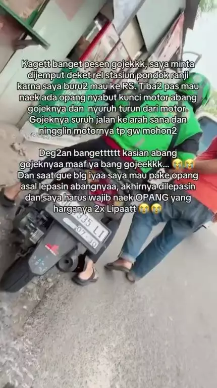 opang vs ojol stasiun pondok ranji © 2025 TikTok
