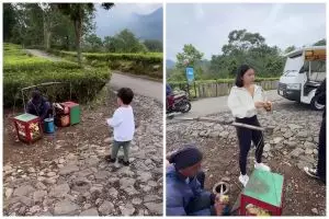 9 Potret Nikita Willy tak gengsi beli rujak bebeg keliling, ekspresi Issa panggil penjual bikin gemas