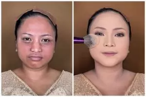 Transformasi cewek berwajah bulat dirias dengan eye look dramatis ini endingnya disebut mirip Rossa