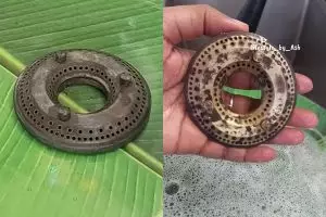 Hasilnya bikin nggak nyangka, ternyata kerak burner kompor gas bisa luntur dengan 2 bahan dapur ini