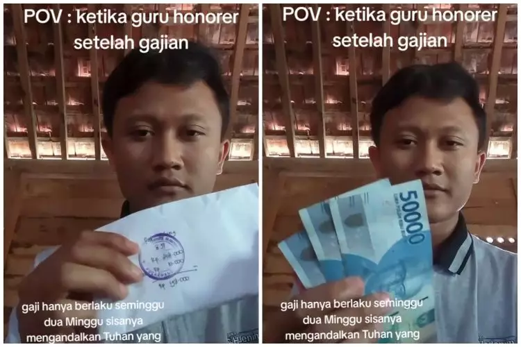 Guru honorer ini tunjukkan gaji sebulan yang langsung habis dalam seminggu, warganet sentil gaji DPR 