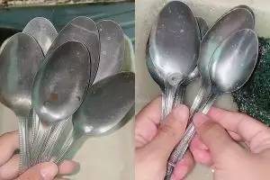 Punya sendok kotor dan berkarat? Jangan dibuang! Coba bersihkan pakai 2 bahan dapur ini biar kinclong