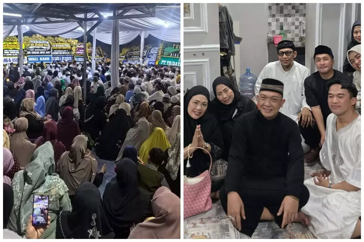 9 Potret tahlilan 7 hari Mpok Alpa, rumah mendiang sesak dipadati ribuan warga yang ingin doa bersama