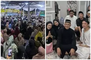 9 Potret tahlilan 7 hari Mpok Alpa, rumah mendiang sesak dipadati ribuan warga yang ingin doa bersama