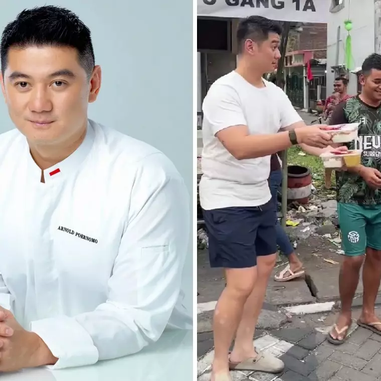 Tak ada pesta mewah di ultah ke-37, Chef Arnold pilih bagi-bagi makanan gratis, ini 9 potretnya