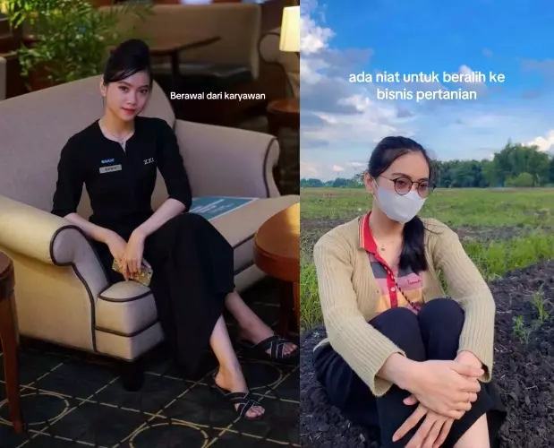 Wanita ini dulu karyawan jadi petani © TikTok Wanita ini dulu karyawan jadi petani © TikTok
