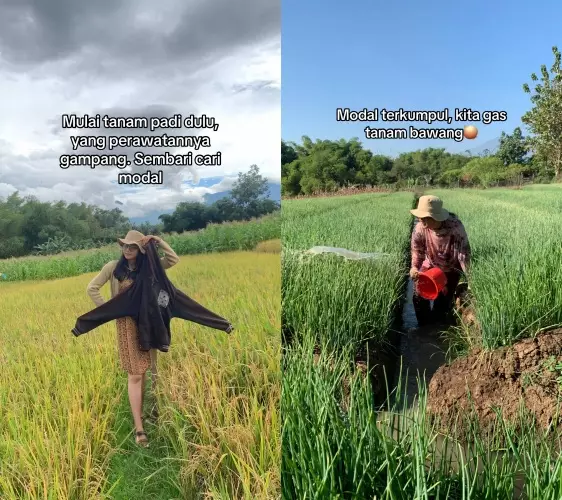Wanita ini dulu karyawan jadi petani © TikTok Wanita ini dulu karyawan jadi petani © TikTok