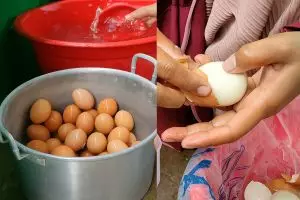 Trik sat set kupas telur rebus dalam jumlah banyak, bikin telur mulus anti gagal