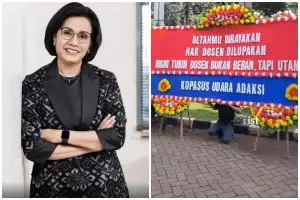Sri Mulyani ulang tahun ke-63 tahun, dapat karangan bunga 'protes' dari dosen, ini 7 potretnya