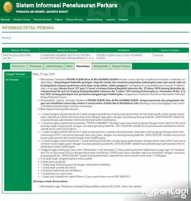 Fachri Albar dituntut rehabilitasi 6 bulan © 2025 brilio.net