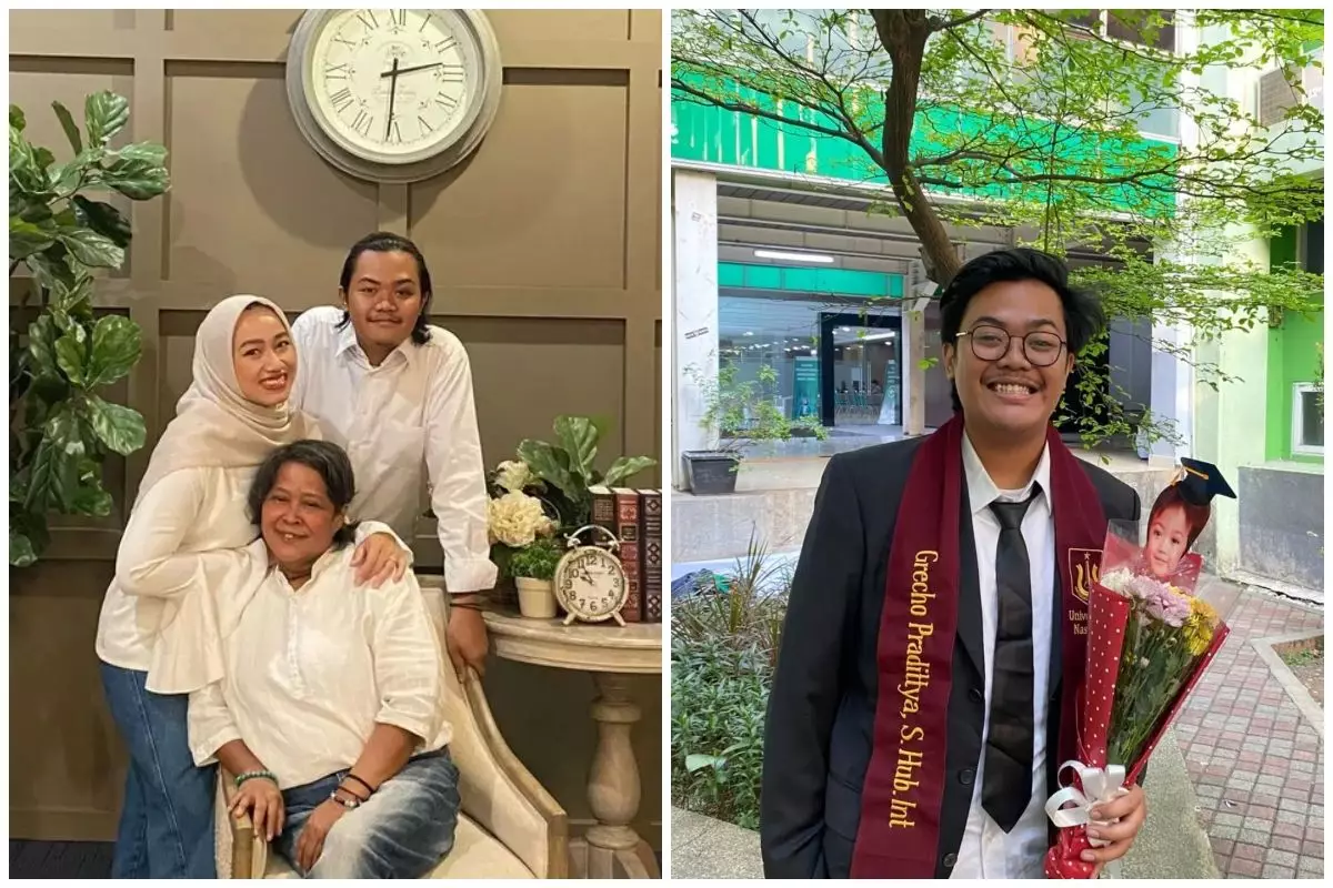 7 Potret Suti Karno bagikan momen kelulusan Grecho Pradittya Karno anak angkatnya, ungkap rasa bangga