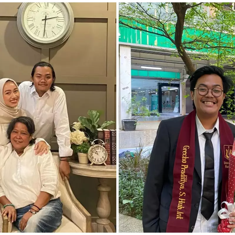 7 Potret Suti Karno bagikan momen kelulusan Grecho Pradittya Karno anak angkatnya, ungkap rasa bangga