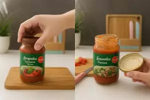 Trik jitu buka tutup jar kaca tanpa ribet, cuma pakai pisau