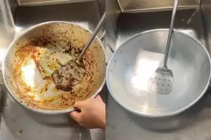 Habis masak rendang, wajan jadi amis dan berkerak? Cuci pakai 2 bahan dapur ini, beres hanya 10 menit