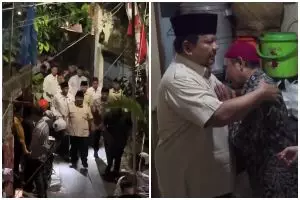 9 Potret Prabowo Subianto temui keluarga Affan Kurniawan, salami dan peluk orang tua mendiang