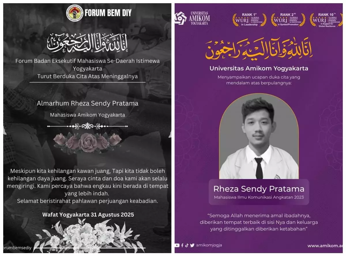 Rheza Sendy Pratama mahasiswa Amikom Jogja meninggal saat demo, Polda DIY siap lakukan proses hukum