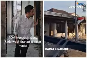 9 Potret Emil Dardak meratapi puing-puing ruang kerjanya di Gedung Grahadi yang terbakar
