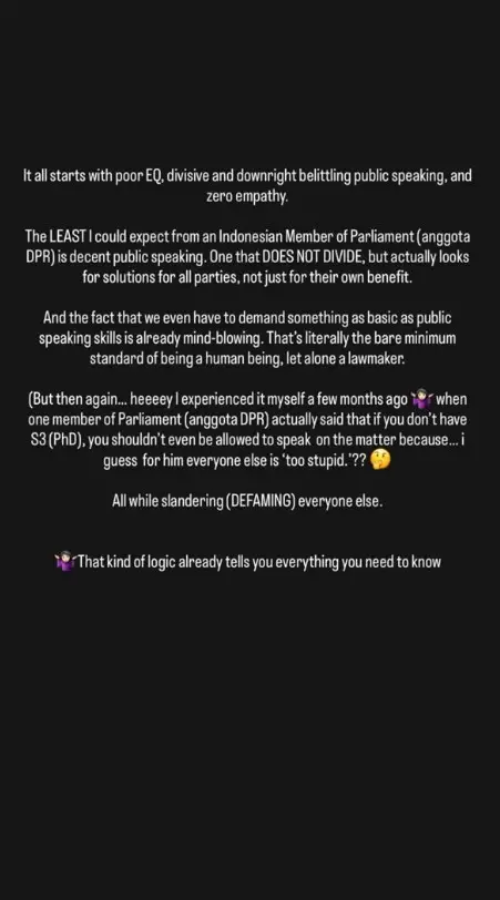 Agnez Mo tanggapi huru-hara soal DPR © berbagai sumber